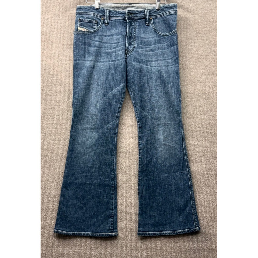 Diesel Zaf Bootcut Jeans Mens 33x30 Medium Wash Made in Italy Button Fly